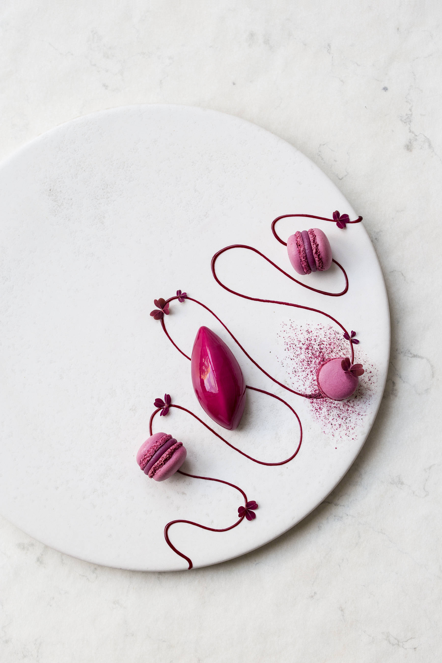 Blackberry liquorice dessert